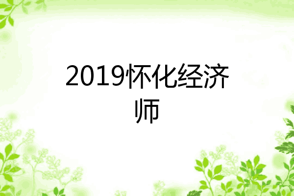 2019怀化经济师