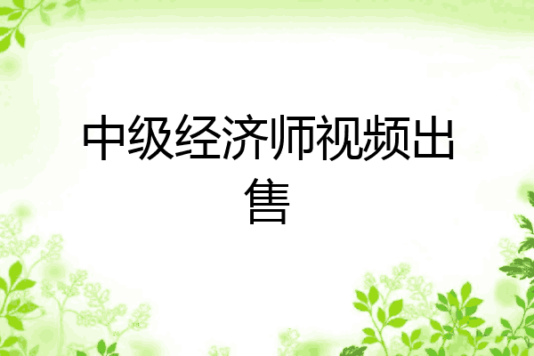 中级经济师视频出售