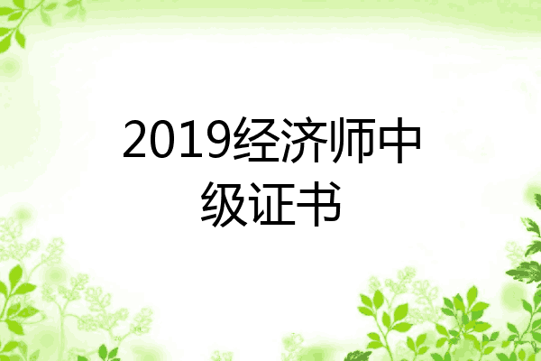 2019经济师中级证书