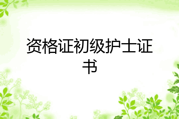 资格证初级护士证书
