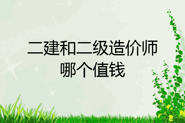 二建和二级造价师哪个值钱