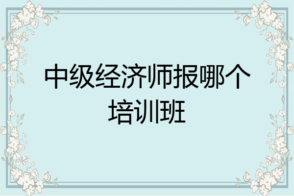 中级经济师报哪个培训班