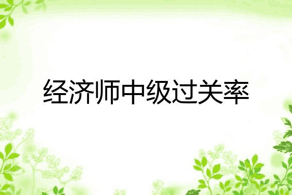 经济师中级过关率