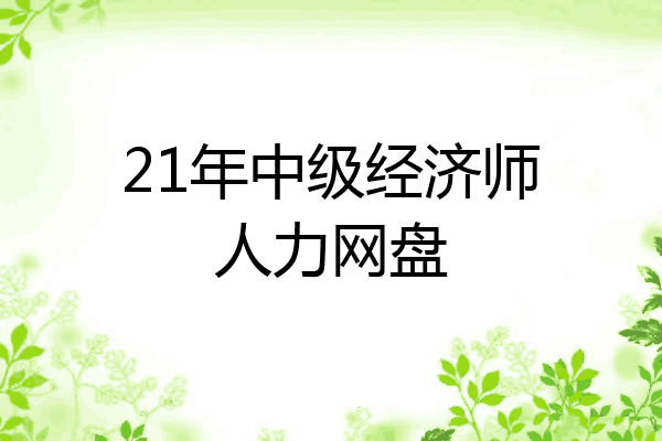 21年中级经济师人力网盘