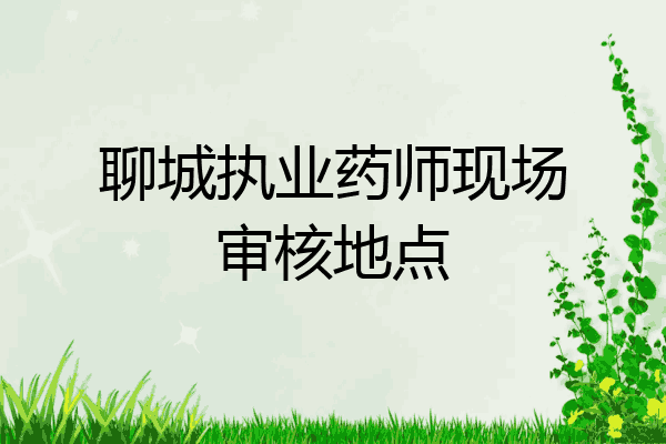 聊城执业药师现场审核地点