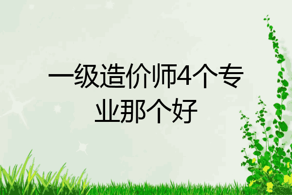 一级造价师4个专业那个好