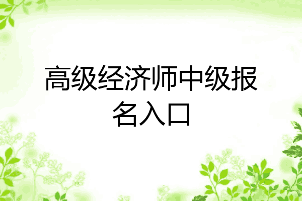 高级经济师中级报名入口