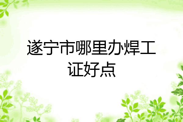 遂宁市哪里办焊工证好点
