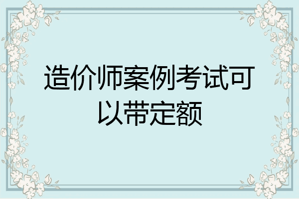 造价师案例考试可以带定额