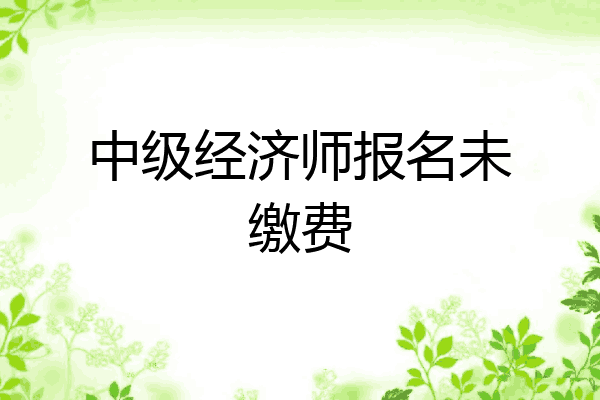 中级经济师报名未缴费