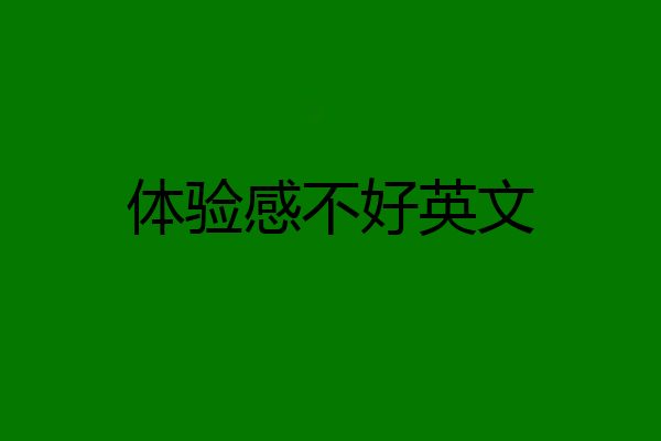 体验感不好英文