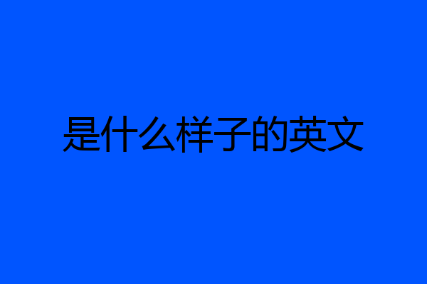 是什么样子的英文