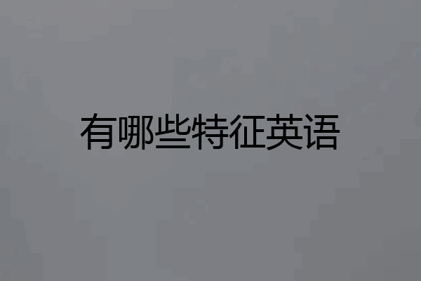 有哪些特征英语