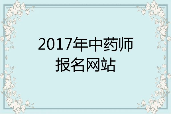 2017年中药师报名网站