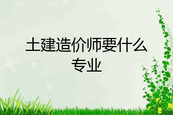 土建造价师要什么专业