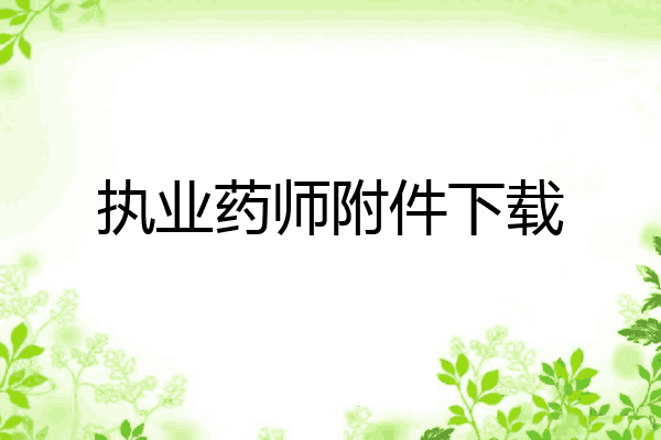 执业药师附件下载