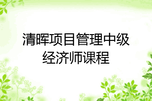 清晖项目管理中级经济师课程