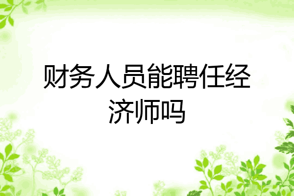 财务人员能聘任经济师吗