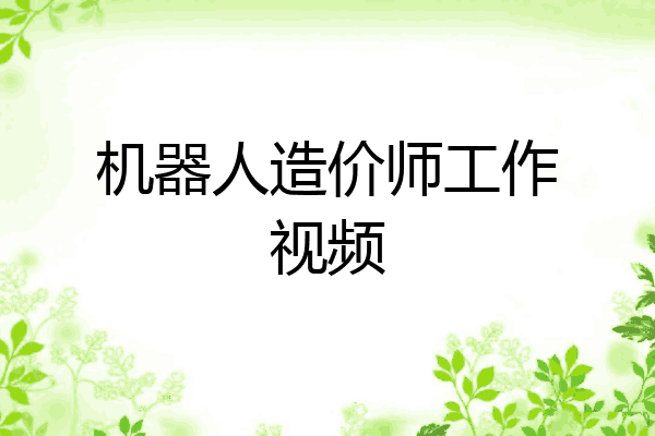机器人造价师工作视频