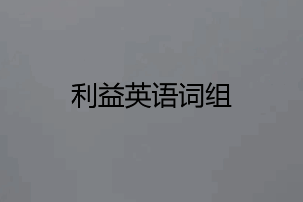 利益英语词组