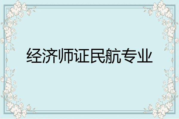 经济师证民航专业