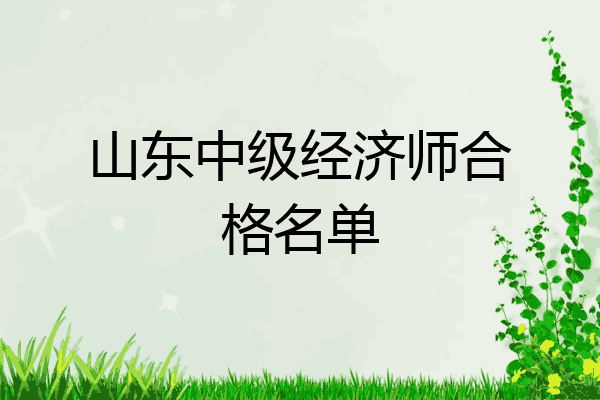 山东中级经济师合格名单