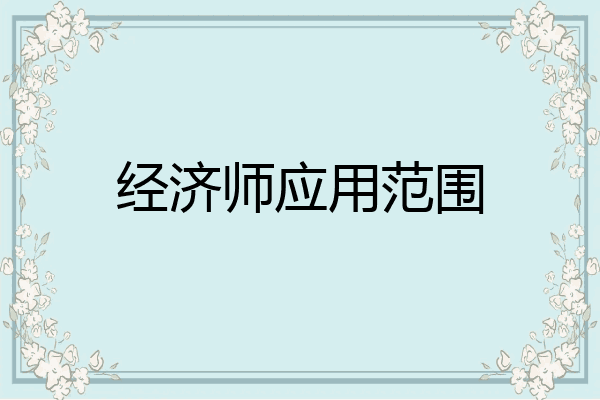 经济师应用范围