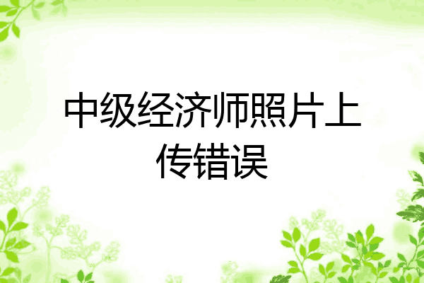 中级经济师照片上传错误