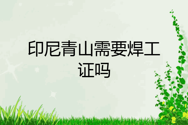 印尼青山需要焊工证吗