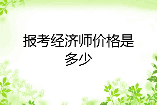 报考经济师价格是多少