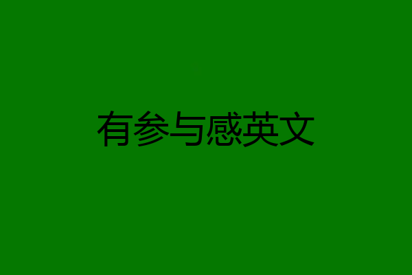 有参与感英文