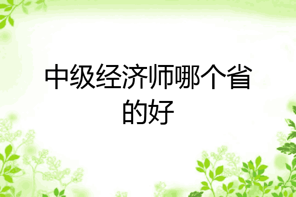 中级经济师哪个省的好