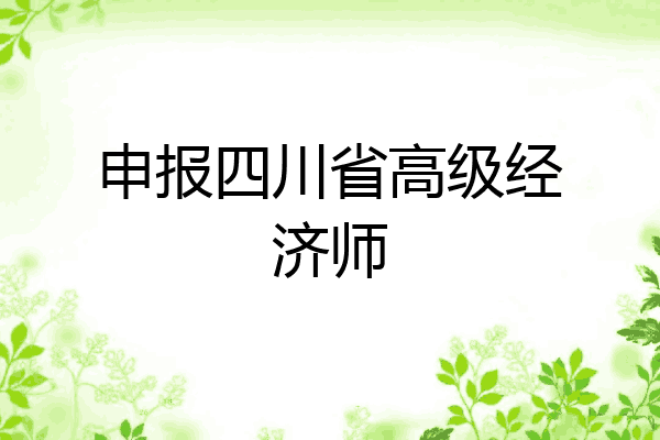 申报四川省高级经济师