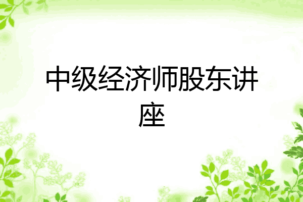 中级经济师股东讲座