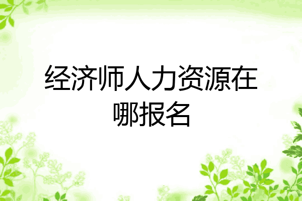 经济师人力资源在哪报名