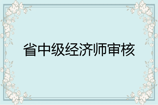 省中级经济师审核