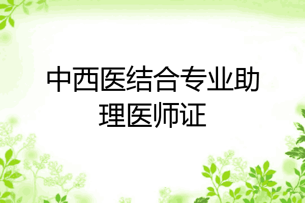 中西医结合专业助理医师证