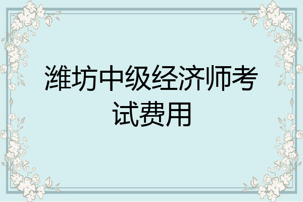 潍坊中级经济师考试费用