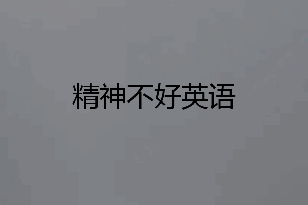精神不好英语