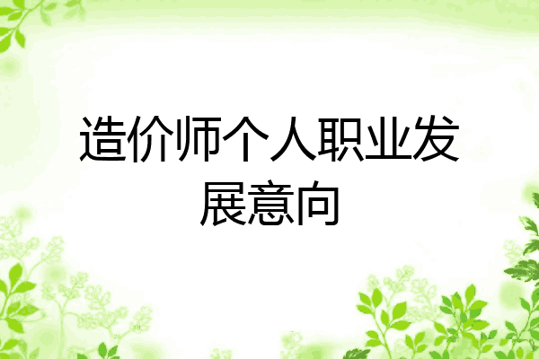 造价师个人职业发展意向