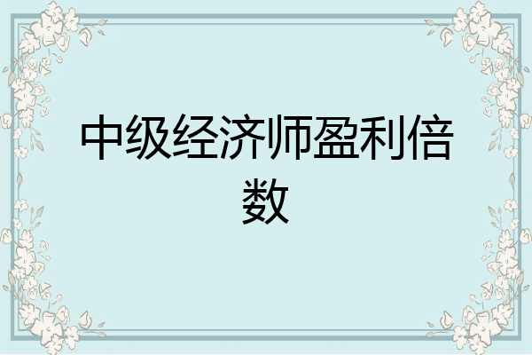 中级经济师盈利倍数