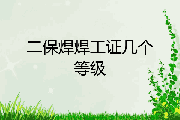 二保焊焊工证几个等级