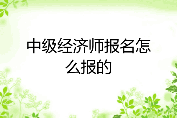 中级经济师报名怎么报的