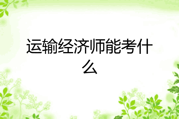 运输经济师能考什么
