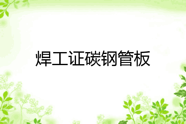 焊工证碳钢管板