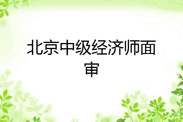 北京中级经济师面审