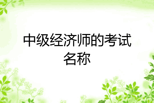 中级经济师的考试名称