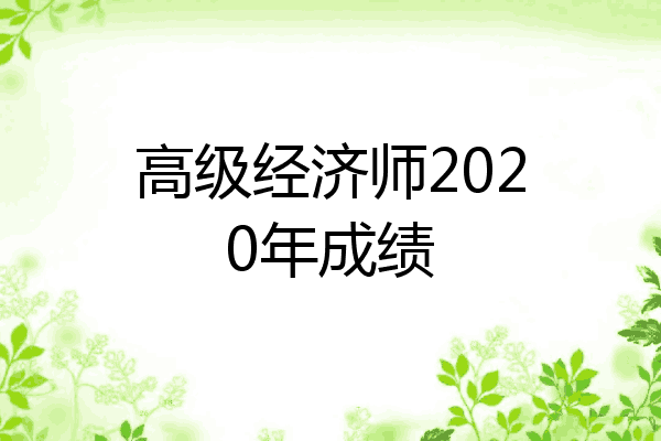 高级经济师2020年成绩