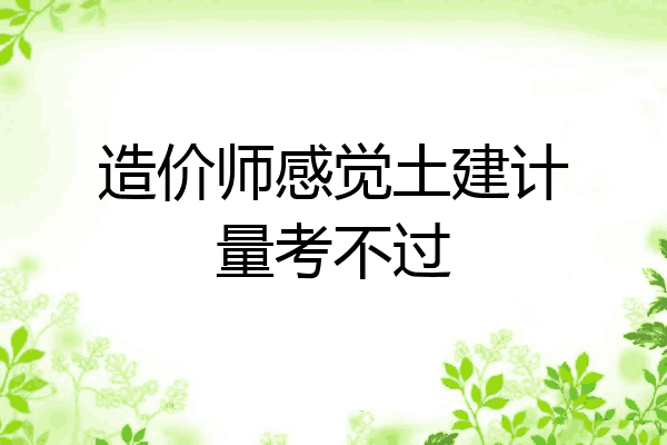 造价师感觉土建计量考不过