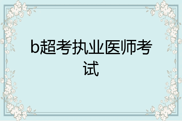 b超考执业医师考试